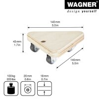 WAGNER® design yourself Transportroller MM 1313 birke 14,0 x 14,0 x 4,3 cm bis 100,0 kg