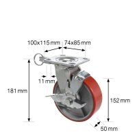 WAGNER® design yourself Schwerlast-Lenkrolle RO 0115 rot