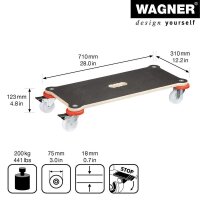 WAGNER® design yourself Transportroller MAXIGRIP Protect MM 1365 BASIC braun 31,0 x 71,0 x 12,3 cm bis 200,0 kg