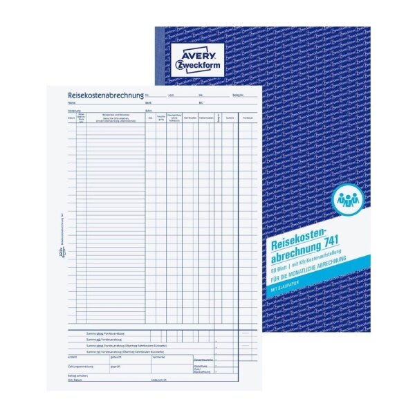 AVERY Zweckform Reisekostenabrechnung monatlich Formularbuch 741, 1 St.