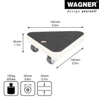 WAGNER® design yourself Transportroller MM 1314 braun 14,0 x 14,0 x 4,3 cm bis 100,0 kg