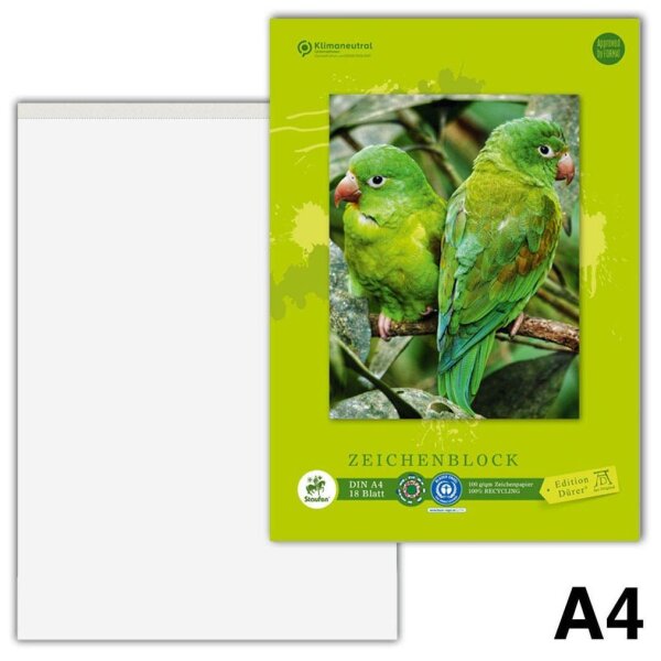 Edition Dürer Zeichenblock green DIN A4 100 g/qm, 18 Blatt, 1 Block