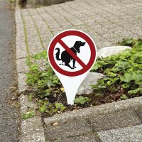 SafetyMarking® Verbotsschild "Hier kein Hundeklo" runde Form mit Spieß 18,0 x 33,5 cm, 1 St.
