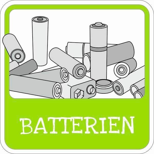 SafetyMarking® Hinweisschild "Mülltrennung Batterie" quadrat 10,0 x 10,0 cm, 1 St.