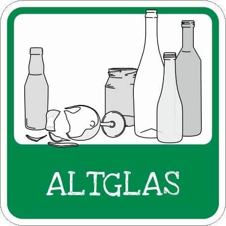 SafetyMarking® Hinweisschild "Entsorgung Altglas" quadrat 10,0 x 10,0 cm, 1 St.