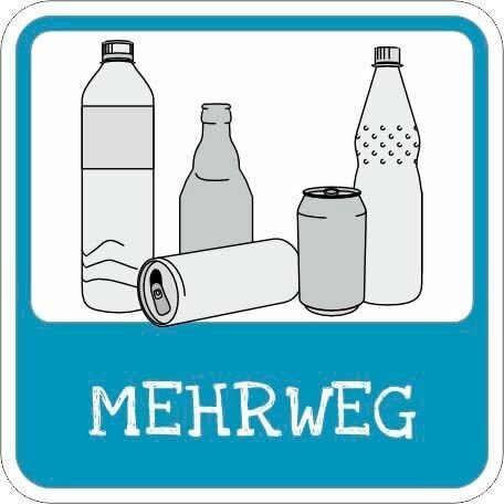 SafetyMarking® Hinweisschild "Flaschenentsorgung Mehrweg" quadrat 10,0 x 10,0 cm, 1 St.