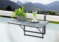 greemotion Balkonhängetisch rechteckig Stahl grau 60,0 x 40,0 x 56,0 cm, 1 St.