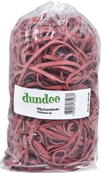 dundee Gummibänder rot 0,4 cm, Ø 13,0 cm, 500,0 g