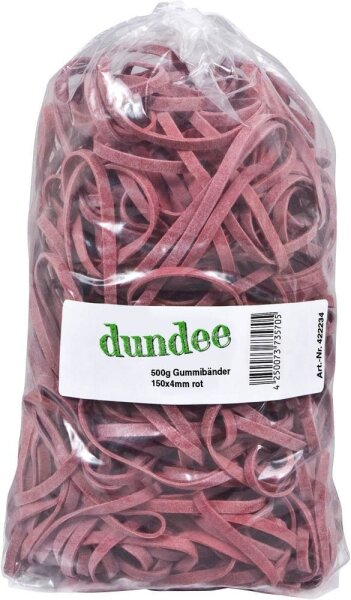 dundee Gummibänder rot 0,4 cm, Ø 15,0 cm, 500,0 g
