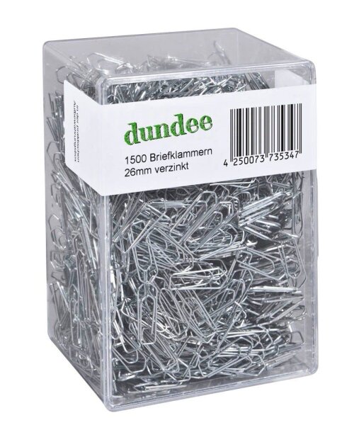 dundee Büroklammern silber glanzverzinkt, 1.500 St.