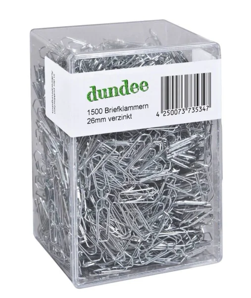 dundee Büroklammern silber glanzverzinkt, 1.500 St.
