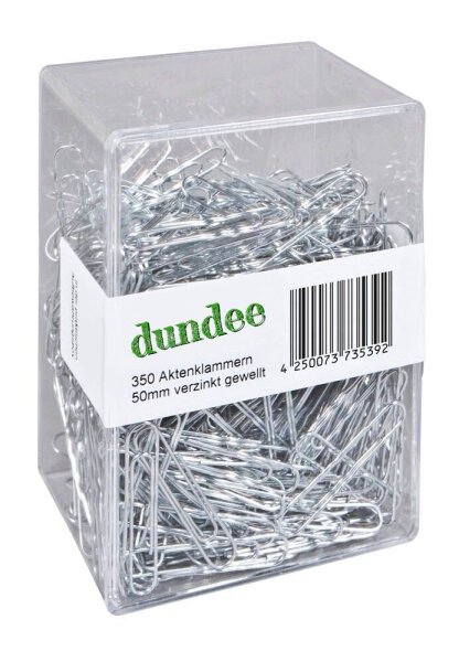 dundee Aktenklammern silber glanzverzinkt, 350 St.