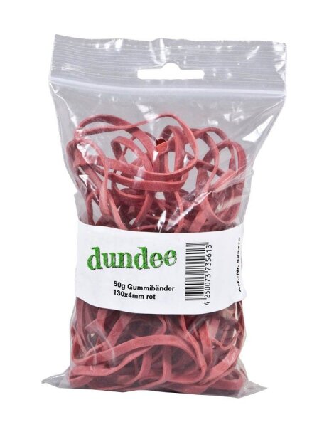 dundee Gummibänder rot 0,4 cm, Ø 13,0 cm, 50,0 g