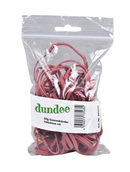 dundee Gummibänder rot 0,4 cm, Ø 15,0 cm, 50,0 g