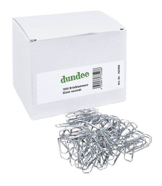 dundee Büroklammern silber glanzverzinkt, 1.000 St.
