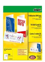 SIGEL Faltkarten weiß DP810 weiß DIN lang, 50...