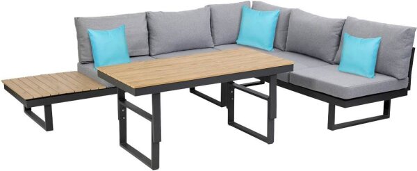 greemotion Loungegruppe San Jose grau, anthrazit Holz, Metall, 13-teilig