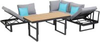 greemotion Loungegruppe San Jose grau, anthrazit Holz,...