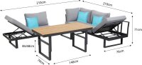 greemotion Loungegruppe San Jose grau, anthrazit Holz, Metall, 13-teilig