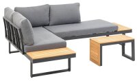 greemotion Loungegruppe Samara grau, anthrazit Holz, Metall, 8-teilig