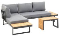 greemotion Loungegruppe Samara grau, anthrazit Holz, Metall, 8-teilig