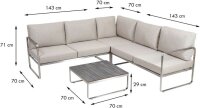 greemotion Loungegruppe Sydney beige, silber Metall,...