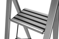 WENKO Stehleiter einseitig silber 4 Stufen, H: 144,0 cm