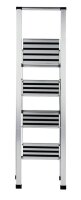 WENKO Stehleiter einseitig silber 4 Stufen, H: 144,0 cm