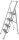 WENKO Stehleiter einseitig silber 4 Stufen, H: 144,0 cm