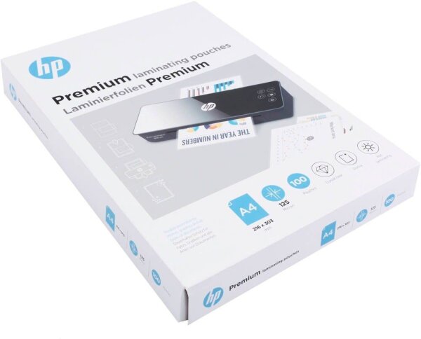 HP Laminierfolien Premium glänzend für A4 125 micron, 100 St.