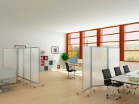 PAPERFLOW Trennwand, transparent 76,0 x 160,0 cm mit Rollen, 2 St.