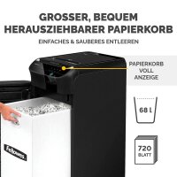 Fellowes AutoMax 350C Aktenvernichter mit Partikelschnitt P-4, 4 x 38 mm, bis 300 Blatt, schwarz