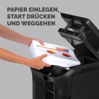 Fellowes AutoMax 550C Aktenvernichter mit Partikelschnitt P-4, 4 x 38 mm, bis 500 Blatt, schwarz