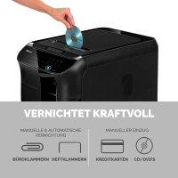 Fellowes AutoMax 550C Aktenvernichter mit Partikelschnitt P-4, 4 x 38 mm, bis 500 Blatt, schwarz