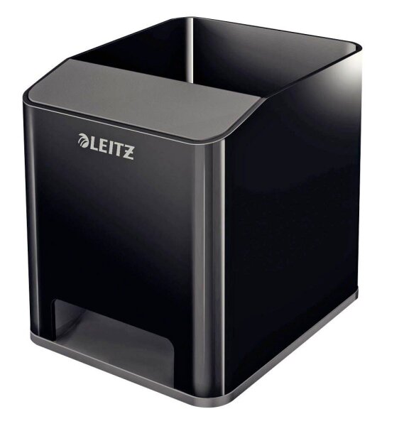 LEITZ Stiftehalter Duo Colour schwarz/grau Polystyrol 2 Fächer 9,0 x 10,1 x 10,0 cm
