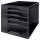 LEITZ Schubladenbox CUBE Duo Colour  schwarz/grau 52531095, DIN A4 mit 5 Schubladen, 1 St.