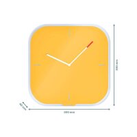 LEITZ Wanduhr Cosy gelb Sicherheitsglas 30,0 x 30,0 cm
