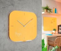 LEITZ Wanduhr Cosy gelb Sicherheitsglas 30,0 x 30,0 cm