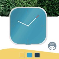 LEITZ Wanduhr Cosy blau Sicherheitsglas 30,0 x 30,0 cm
