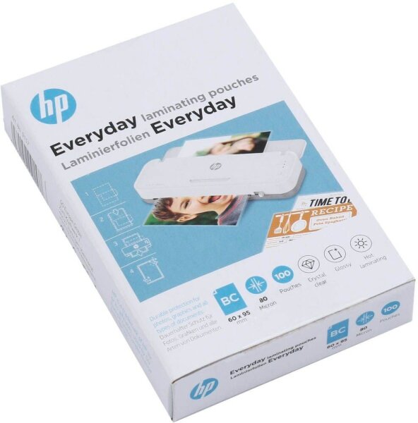 HP Laminierfolien Everyday glänzend für Visitenkartenformat 80 micron, 100 St.