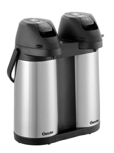 Bartscher Isolierkannen Duo 1,9L-ST schwarz, silber 2x 1,9 l, 1 St.