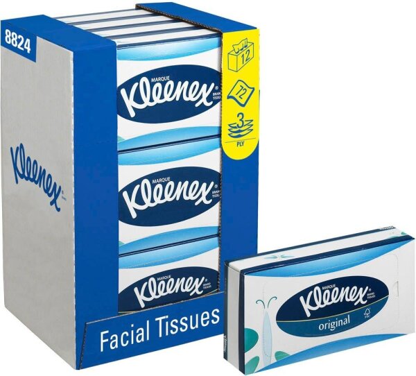 Kleenex® Kosmetiktücherbox 3-lagig weiß, 12x 72 Tücher