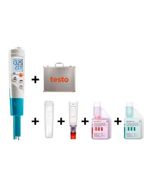 testo 206-pH1 Starter-Set für Flüssigkeiten pH- und Temperatur-Messgerät weiß  ( 0563 2065 )