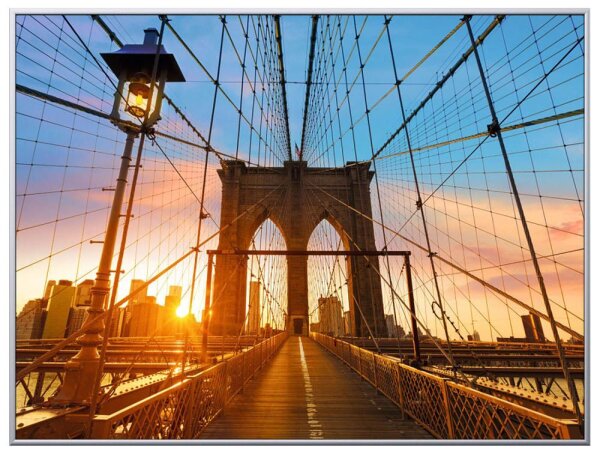 PAPERFLOW Wandbild Brooklyn Bridge, Aluminium, Kunstglas