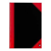 Bantex Notizbuch Chinakladde DIN A4 kariert, schwarz/rot Hardcover 192 Seiten, 1 St.