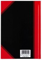 Bantex Notizbuch Chinakladde DIN A5 kariert, schwarz/rot Hardcover 192 Seiten, 1 St.