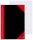 Bantex Notizbuch Chinakladde DIN A5 kariert, schwarz/rot Hardcover 192 Seiten, 1 St.