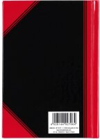 Bantex Notizbuch Chinakladde DIN A6 kariert, schwarz/rot Hardcover 192 Seiten, 1 St.