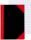 Bantex Notizbuch Chinakladde DIN A7 kariert, schwarz/rot Hardcover 192 Seiten, 1 St.