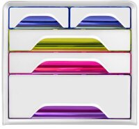 cep Schubladenbox Smoove  weiß/bunt-transparent...